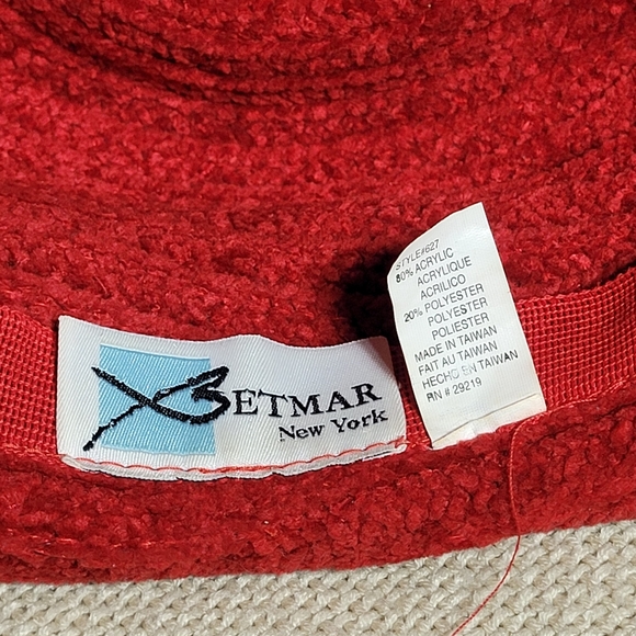 70s VTG BETMAR New York Ruby Red Breton Style Rolled Kettle Brim Hat Women\'s main image 5